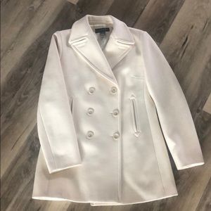Warm White Banana Republic Wool Peacoat